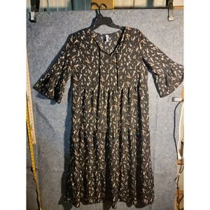 Vishow Multi-Color Dress Black‎ Size XL